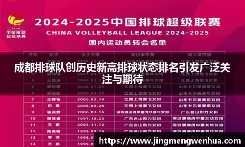 成都排球队创历史新高排球状态排名引发广泛关注与期待