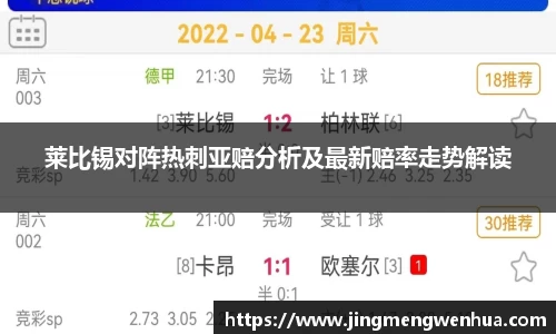 莱比锡对阵热刺亚赔分析及最新赔率走势解读